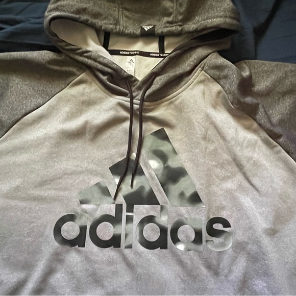 NWOT Adidas AeroReady Unisex Hoodie 3XL Training Grey Colorblock - Picture 4 of 9